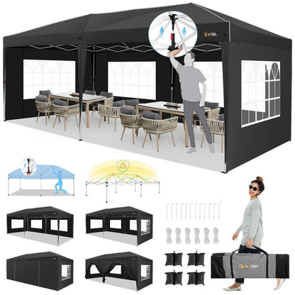 3x6m Faltpavillon mit Seitenwänden – Wasserdicht & Stabil für Garten & Events