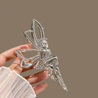 Elfen Haarklammer Groß Strass Haarspange Damen Silber Hair