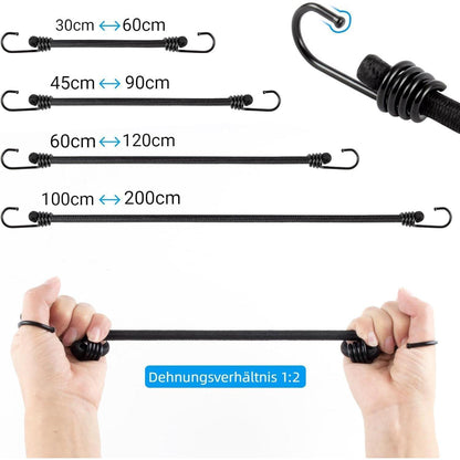 Spanngummis mit Haken – 10er Set, 45 cm, Robust & Vielseitig