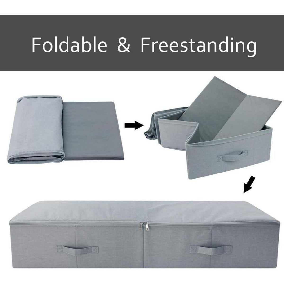2er-Pack Unterbett-Aufbewahrungsboxen, Dunkelgrau