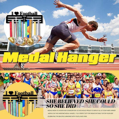 Medaillen Aufhänger Stahl Schwarz 3 Zeilen Fußball