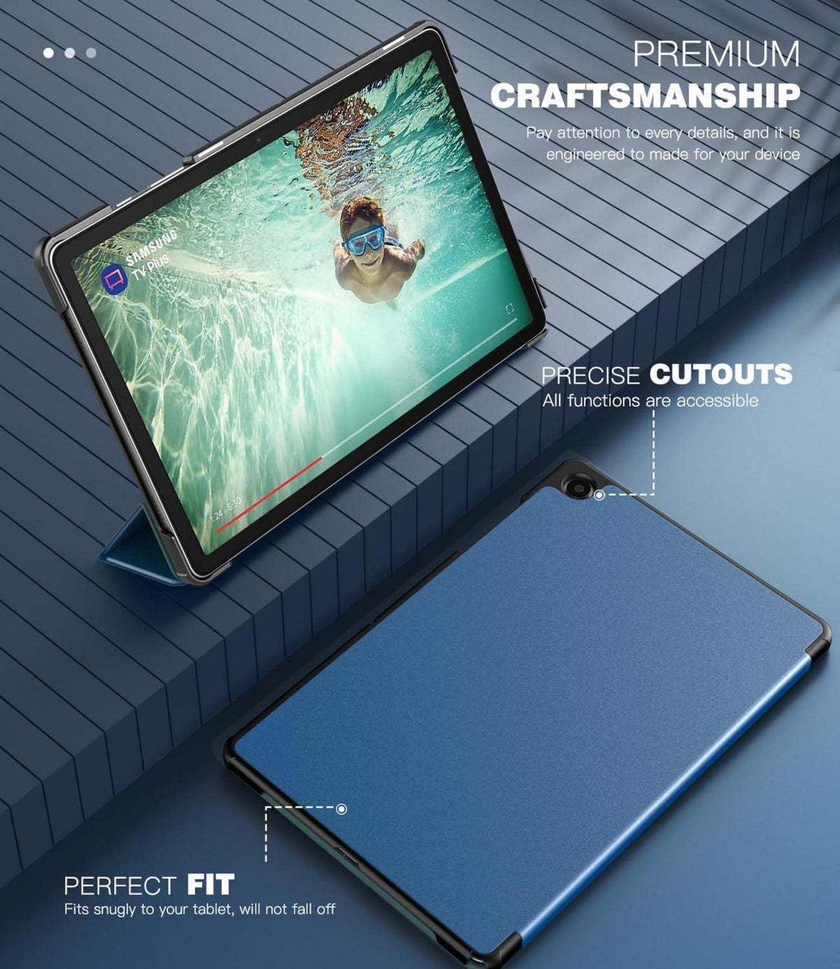TiMOVO Galaxy Tab A9+ Hülle 11 Zoll 2023 Schutzhülle Pfau Blau