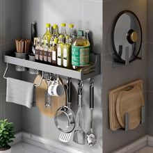 Gewürzregal Schwarz Hängend Wand Organizer für Küche 50cm