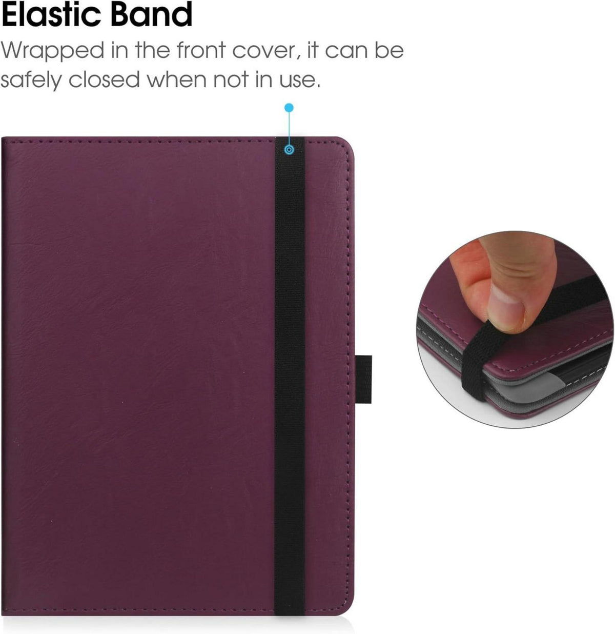 HGWALP Universal Ständer Hülle 6-6.8 Zoll eReader PU Leder Handschlaufe Cover