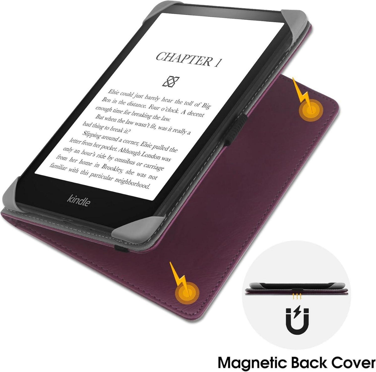 Universal eReader Hülle Ständer 6-6.8 Zoll PU Leder Cover Handschlaufe