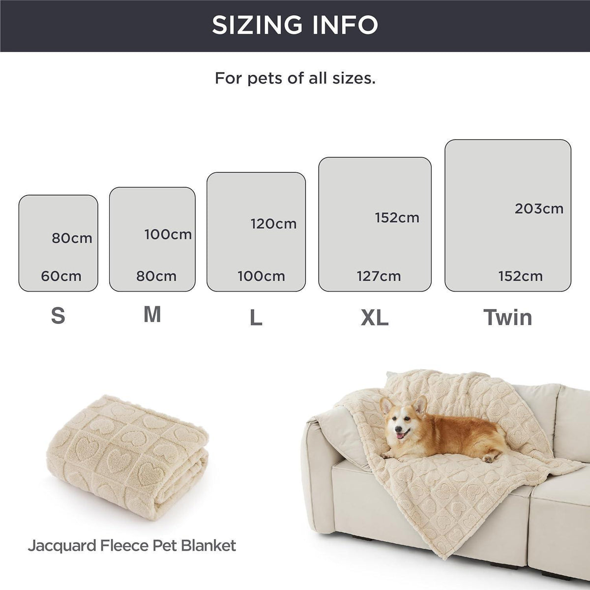 BEDSURE Waschbare Hundedecke Coral Fleece Cremeweiß 203x152cm