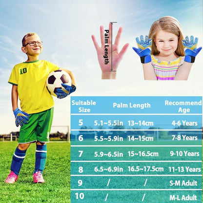 Torwarthandschuhe Kinder mit rutschfester Handfläche, Größe 7