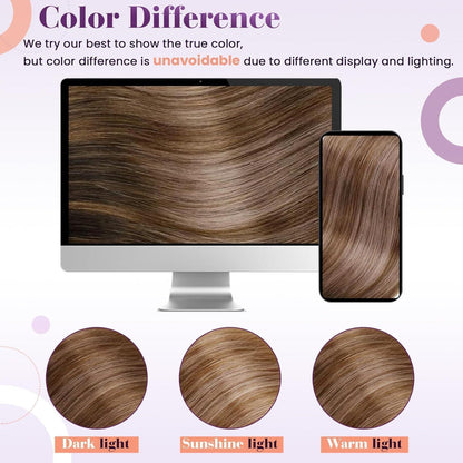 Ombre Braun Echthaar Haarverlängerung mit Draht – 35cm