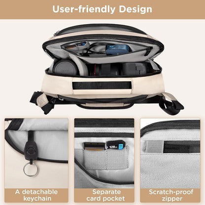 Wasserdichte Kameratasche mit Stativhalterung, Crossbody für Fotografen - Beige