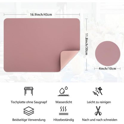 Abwaschbare Tischsets in Lederoptik, 6er Set, Lila + Rosa