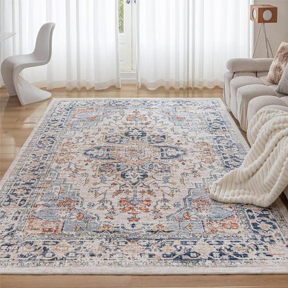 Waschbarer Vintage Teppich Groß Orientalisch Kunstwolle 160x230CM