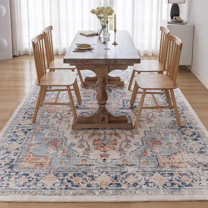 Waschbarer Vintage Teppich Groß 160x230CM Orientalisch Rutschfest Multicolor