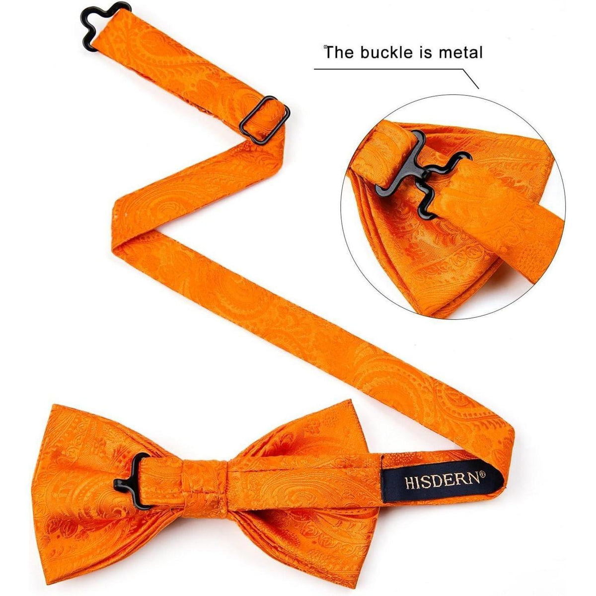 Herren Fliege mit Einstecktuch Set Orange