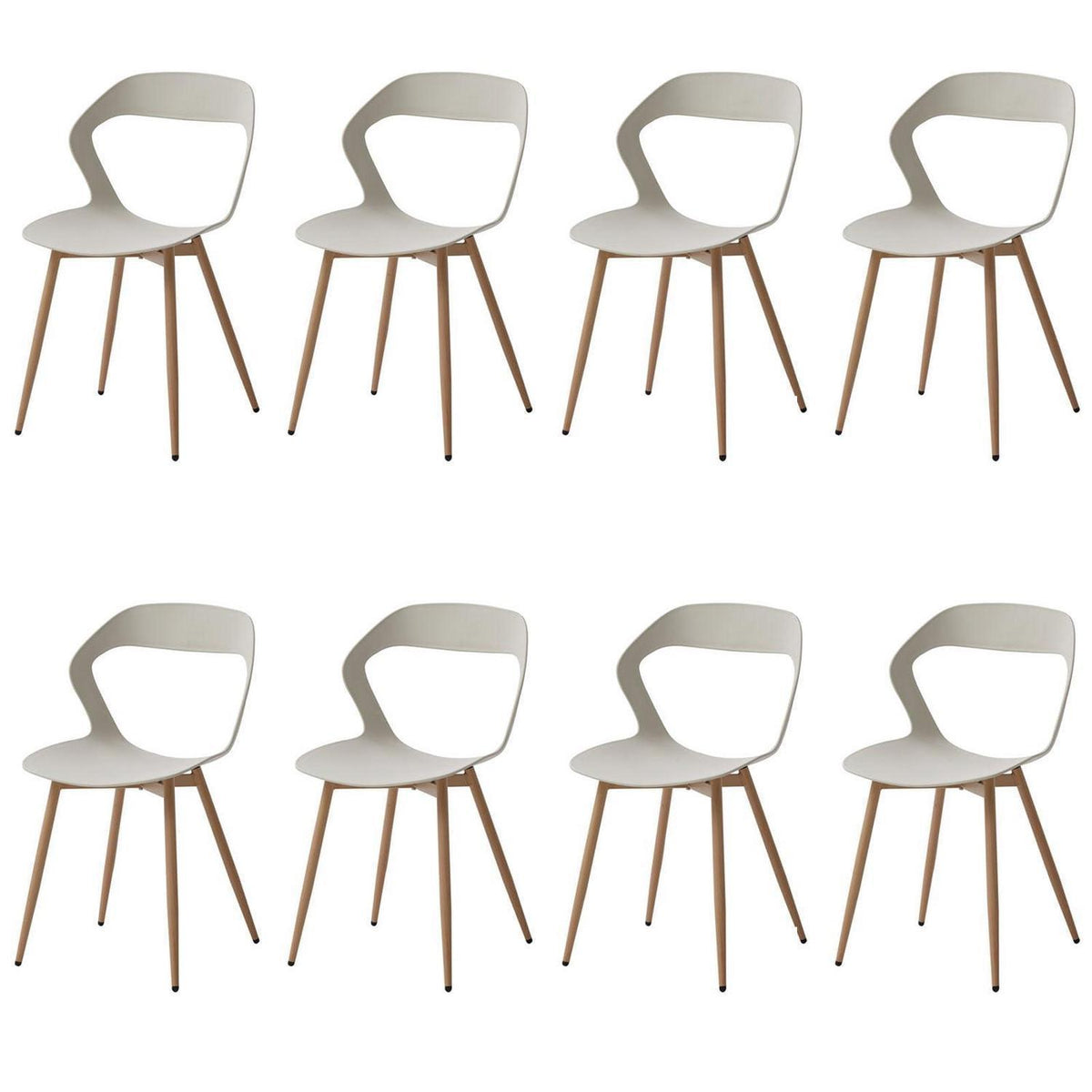 Moderner Esszimmerstuhl 8er-Set – Beige & Natürliche Farbe