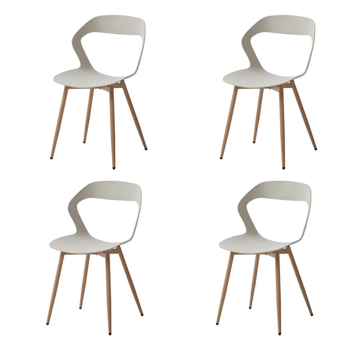 Moderner Esszimmerstuhl Set (4x) – Beige & Natürliche Farbe