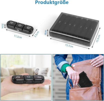 Tablettenbox 7 Tage 3 Fächer BPA Frei Feuchtigkeitsbeständig