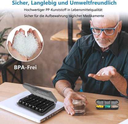 ACWOO 7 Tage Tablettenbox 3 Fächer Medikamentenbox BPA-frei