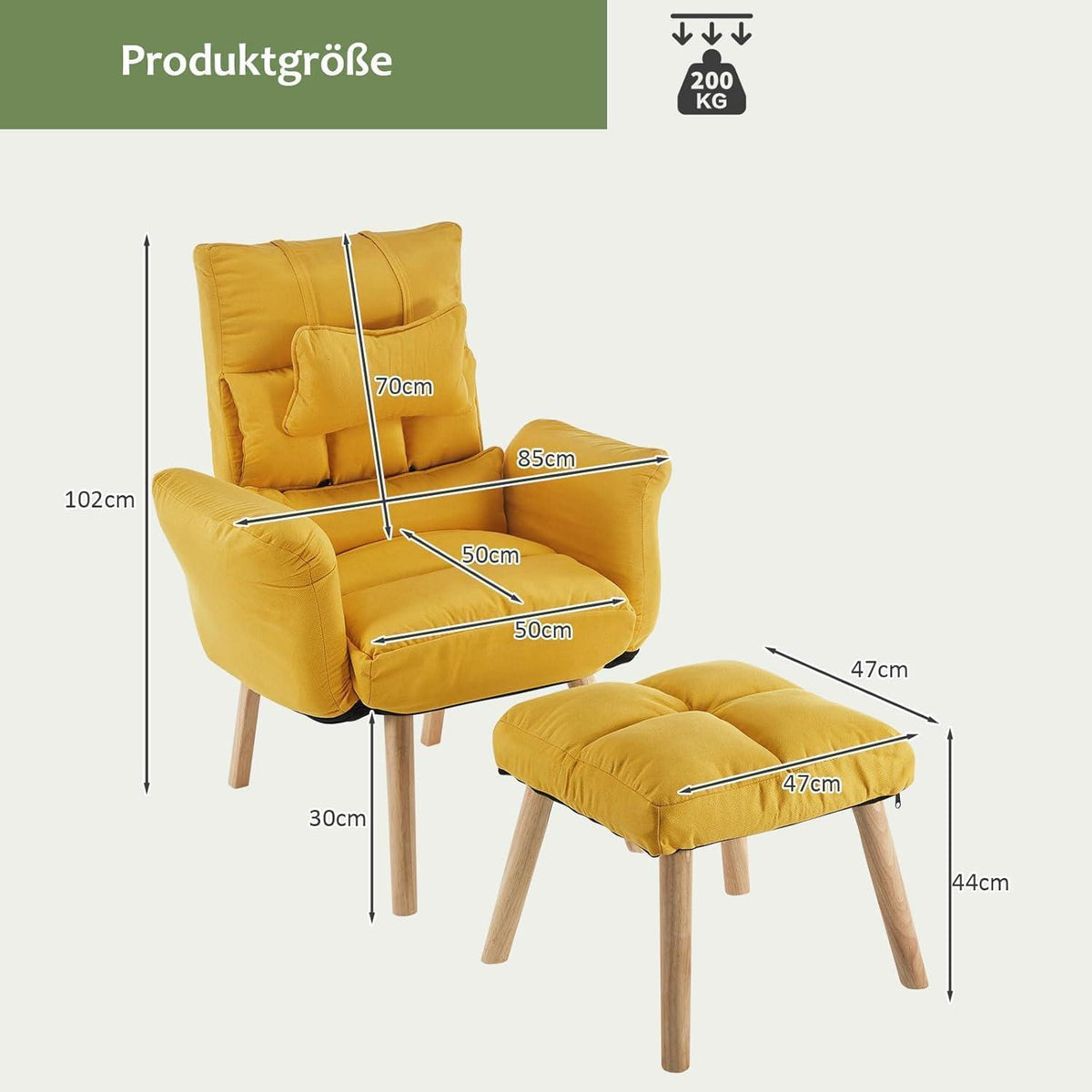 Relaxsessel mit Liegefunktion & Hocker – Bequemer Fernsehsessel