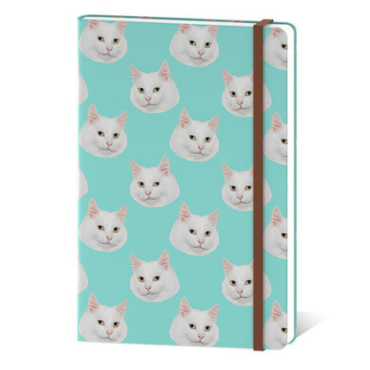 Liniertes Notizbuch Hardcover A5 – Weiße Katze