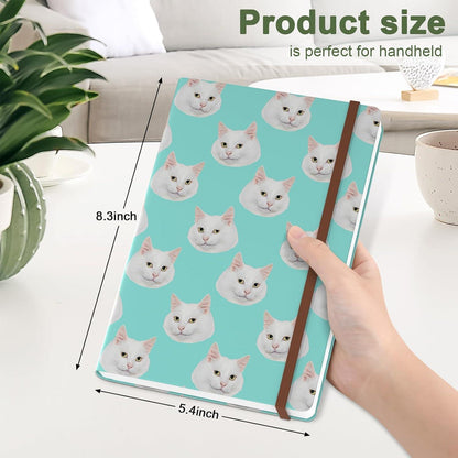 Liniertes Notizbuch Hardcover A5 – Weiße Katze