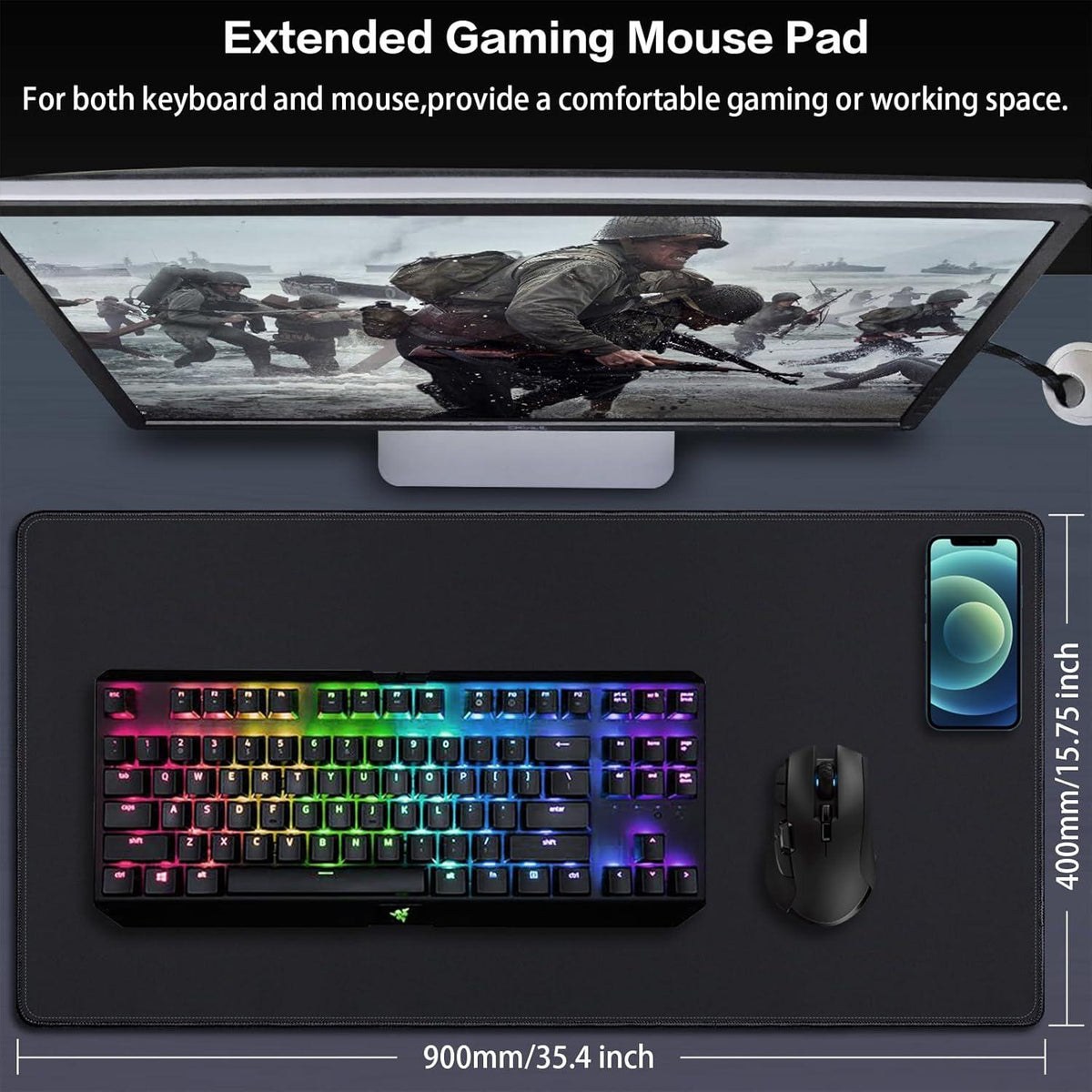 Abetcabe Gaming Mauspad XXL 900x400mm wasserdicht