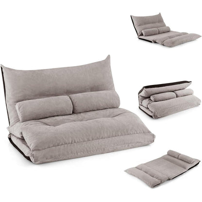 GOPLUS Schlafsofa Bodensofa mit verstellbarer Rückenlehne (Grau)