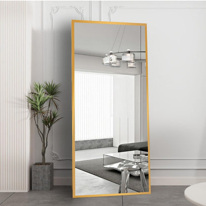 Ganzkörperspiegel Standspiegel Gold 180x80cm | Lehnend & Wandmontage