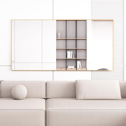 Ganzkörperspiegel Standspiegel Gold 200x100cm | Lehnbar & Wandmontage