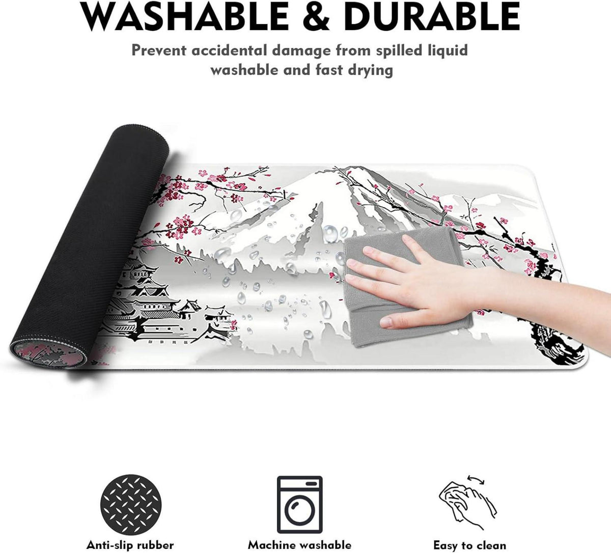 Großes Gaming Mauspad XXL 800x300mm Rutschfeste Desk Mat Kirschblüte
