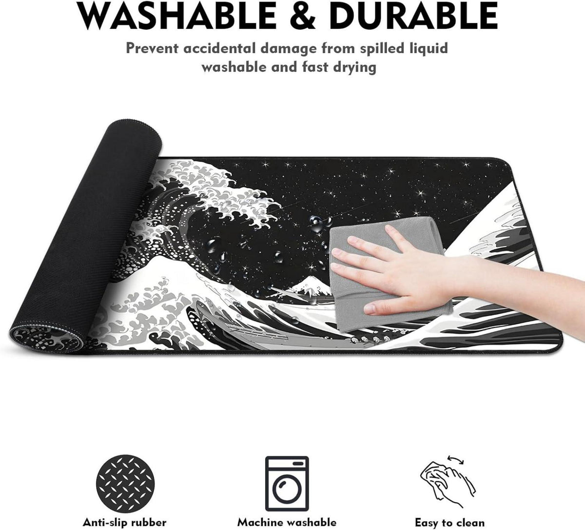 Gaming Mauspad XXL 80x30cm Schreibtischunterlage groß Meereswelle