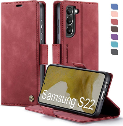 Samsung Galaxy S22 Handyhülle 5G Premium PU Leder Klapphülle RFID