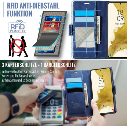 Handyhülle Samsung Galaxy S22 5G RFID Schutz 3 Kartenfächer