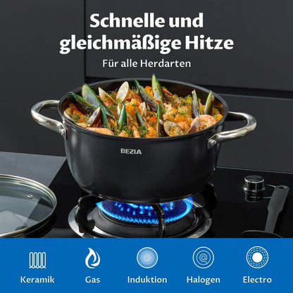 15-tlg. Induktions Töpfe Set mit Keramik-Antihaftbeschichtung
