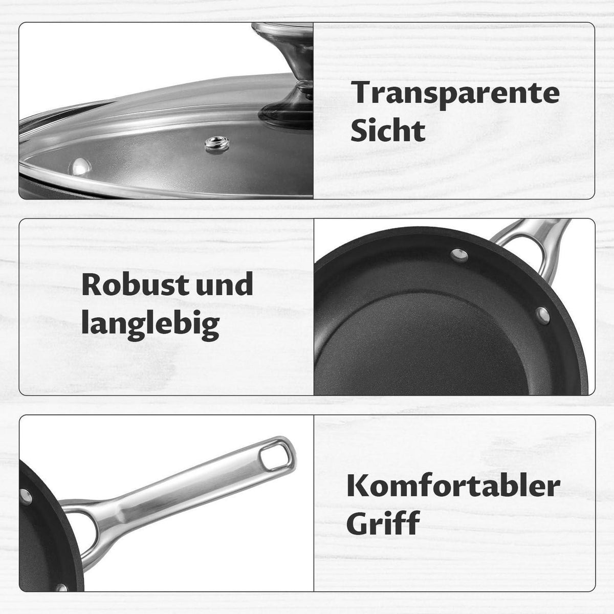 15-tlg. Induktions Töpfe Set mit Keramik-Antihaftbeschichtung