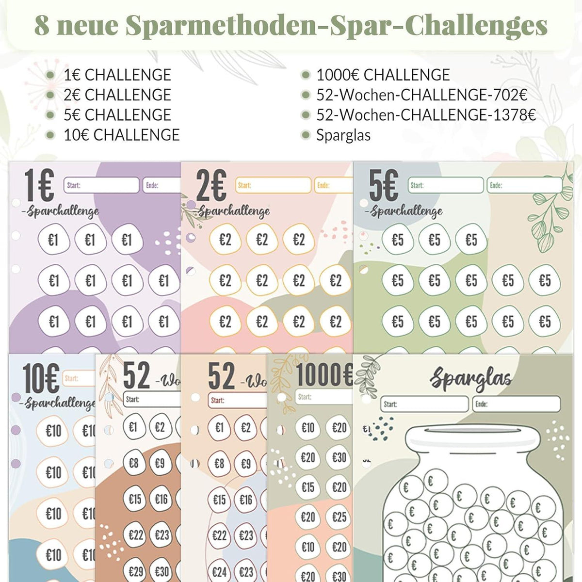Budget Planner Deutsch A6 Sparchallenge Budgetbinder 8 Sparchallenges