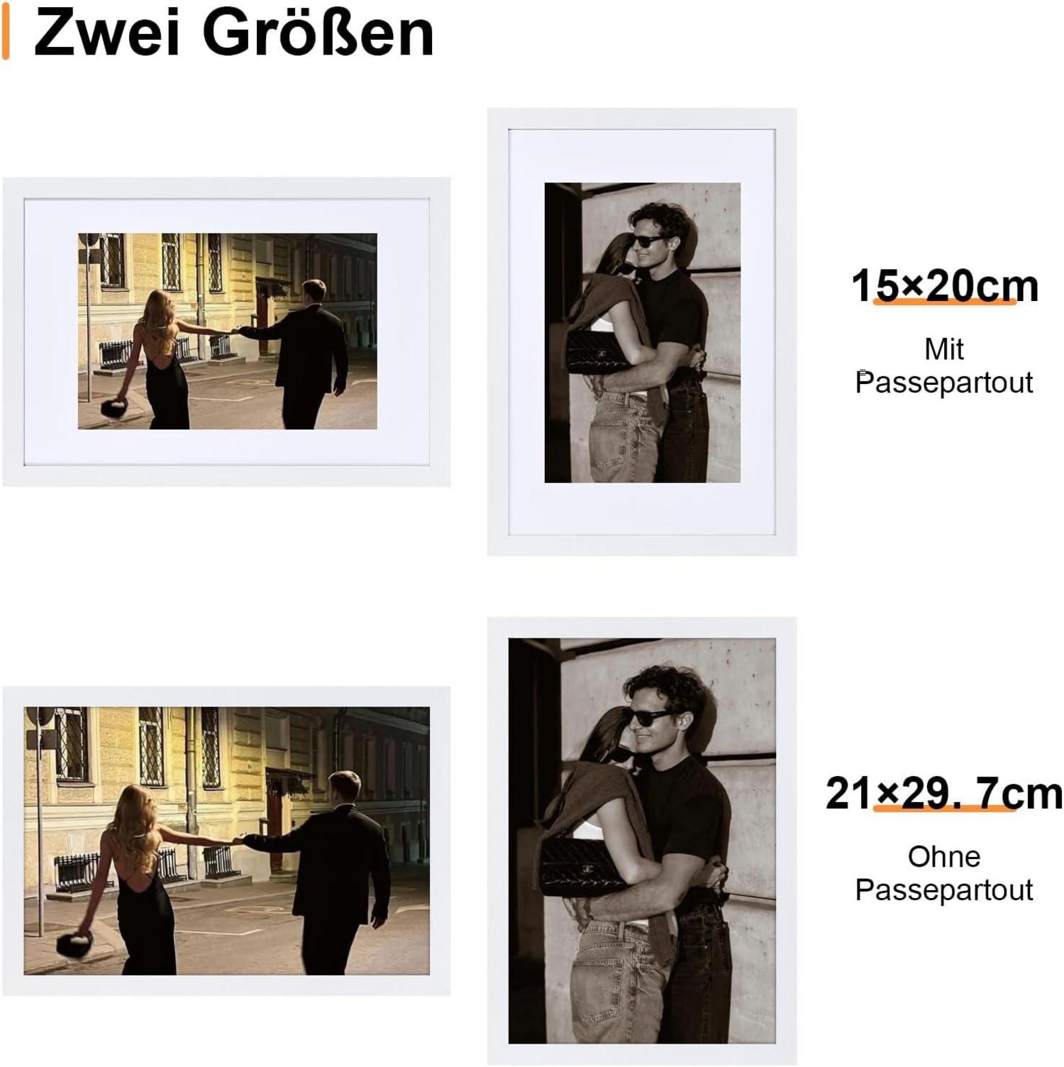 Bilderrahmen DIN A4 2er Set Holzrahmen Acrylglas