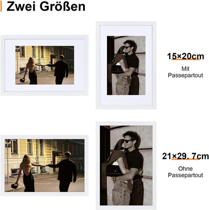 Bilderrahmen DIN A4 2er Set Holzrahmen Acrylglas