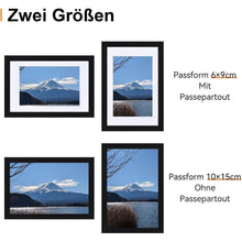 Bilderrahmen 10x15 cm Schwarz Holz mit Passepartout