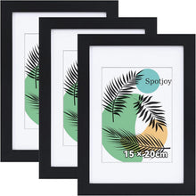 Fotorahmen Set für 15x20 cm Bilder 3-teilig Schwarz Acrylglas