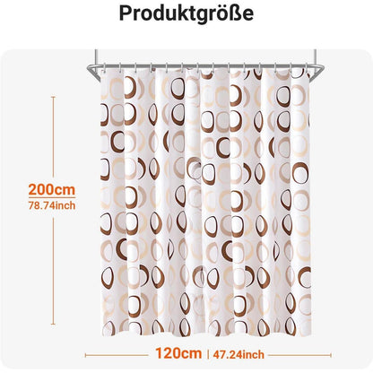 Duschvorhang Kamelfarbe Kreis 120x200cm Wasserabweisend
