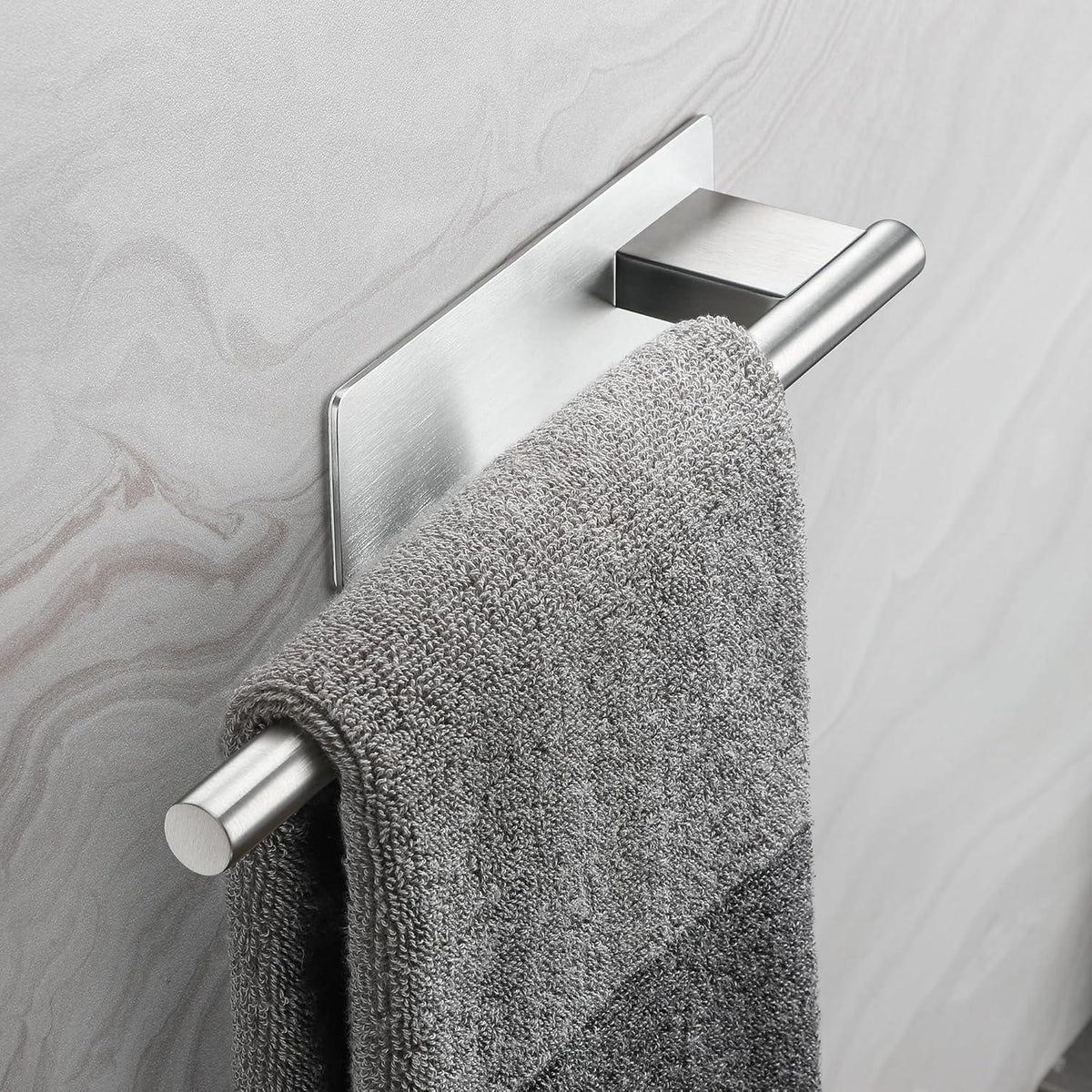 Selbstklebender Handtuchhalter Edelstahl gebürstet 30cm Silber