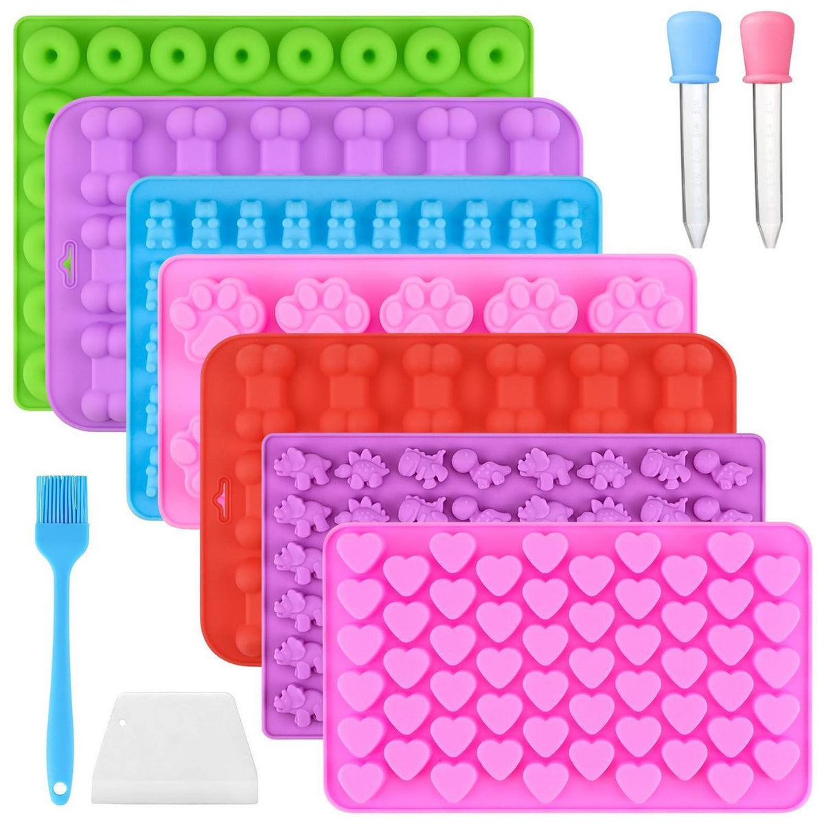 Backmatten für Hundeleckerli – 9er Set mit Bürste