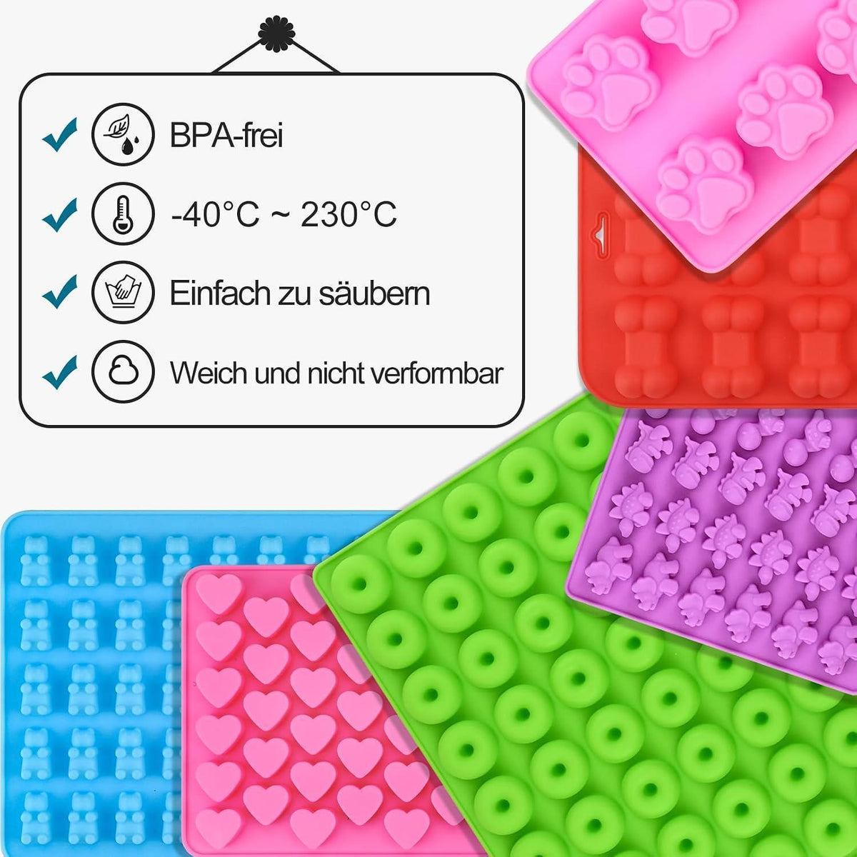 Backmatten für Hundeleckerli – 9er Set mit Bürste
