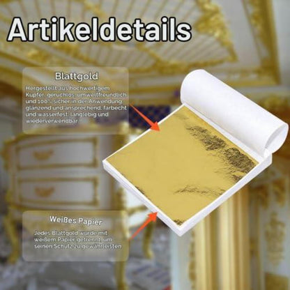 300 Blatt Blattgold zum Basteln – 9x9 cm | Blattgoldfolie für DIY & Handwerk
