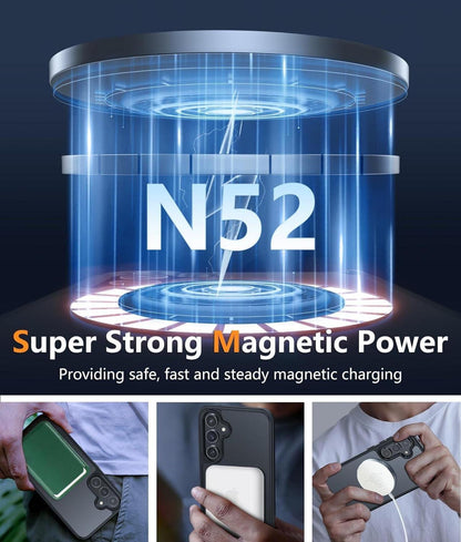 Handyhülle für Samsung Galaxy S21 FE 5G mit Magsafe, Anti-Fingerabdruck, Magnetisch, Schutzfolie, Blau