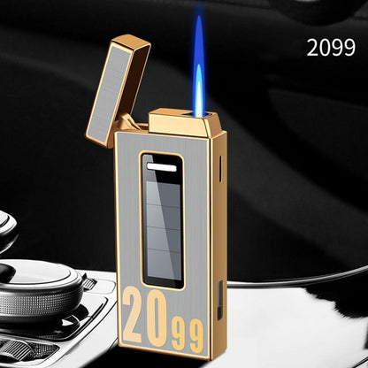 Hochwertiges Schwarzes Solar-Feuerzeug mit Goldverzierung in Geschenkbox