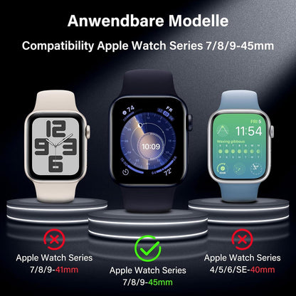 Apple Watch 45mm Panzerfolie 2 Stück Vollabdeckung 7H