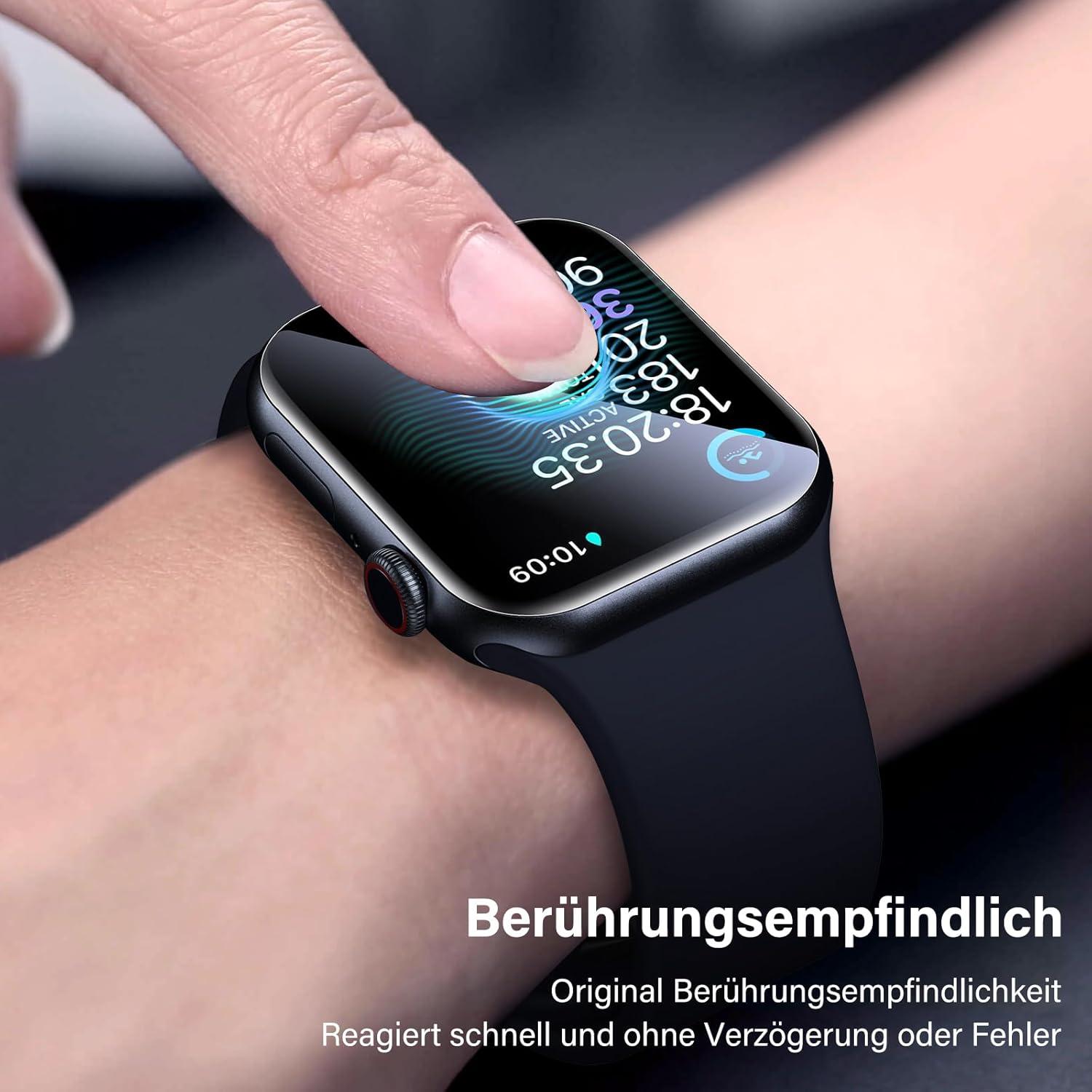Kristallklare 45mm Apple Watch 9/8/7 Panzerfolie 2er Pack
