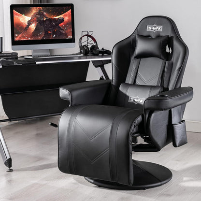 S*MAX Gaming Stuhl mit Fußstütze für Erwachsene