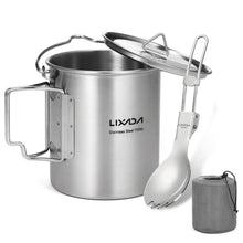750ml Camping Topf Edelstahl mit Löffel & Deckel